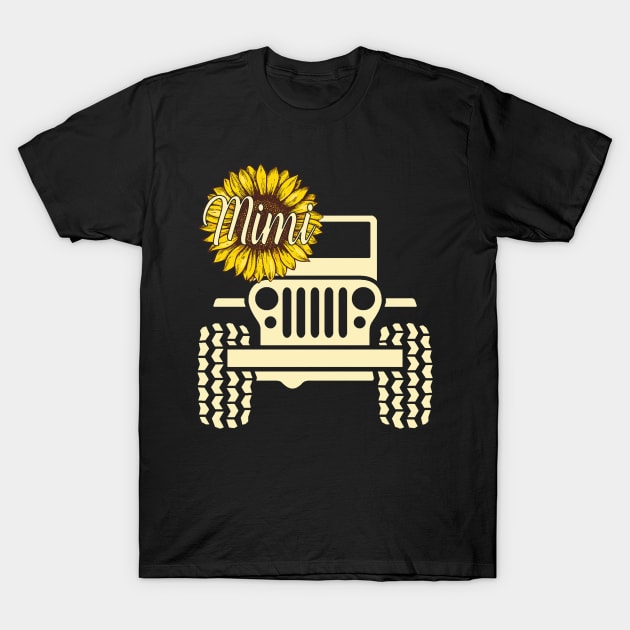 Jeep Sunflower Jeep Mimi Jeep Women T-Shirt by Jane Sky